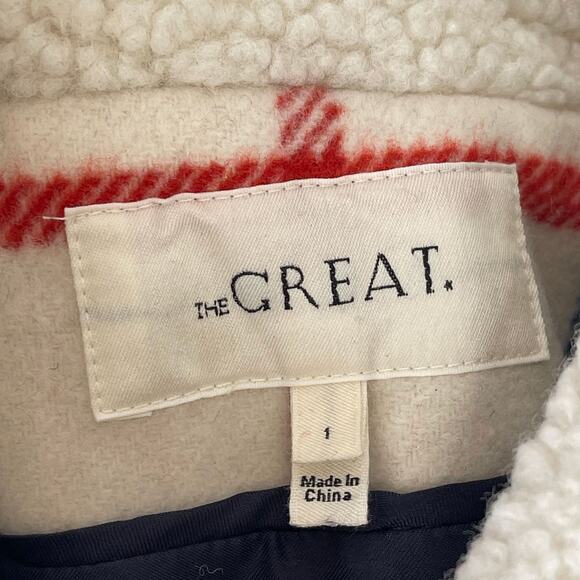 THE GREAT. Woodsy Plaid Cabinmate Toggle Wool Blend Coat Jacket Size 1/S - Picture 14 of 16